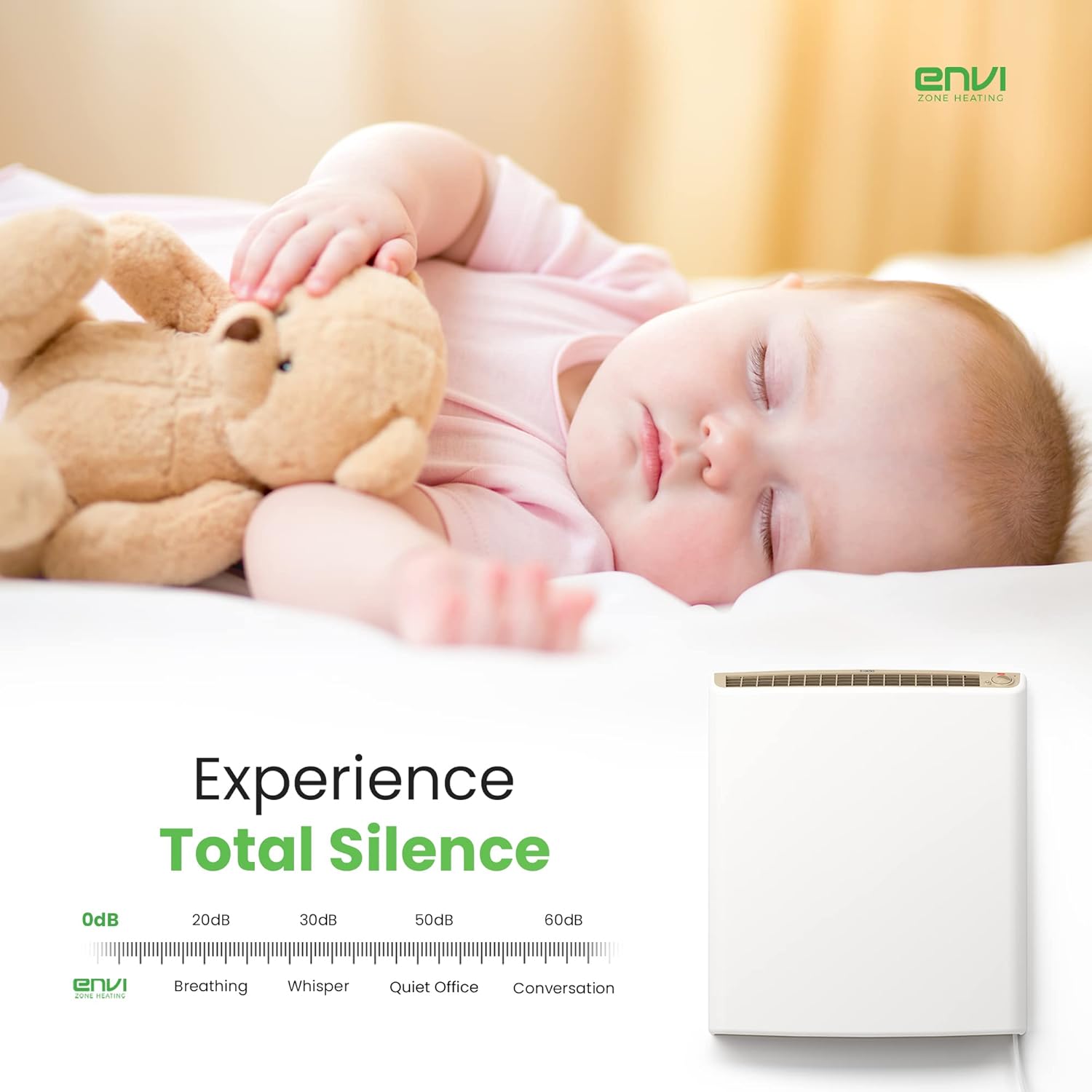 Plug-In Electric Panel Wall Heaters for Indoor Use, Energy Efficient 24/7 Heating W/Safety Sensor Protection, Patented Quiet Fan-Less Design, Easy 2-Min Install, Space Heater, Made in USA