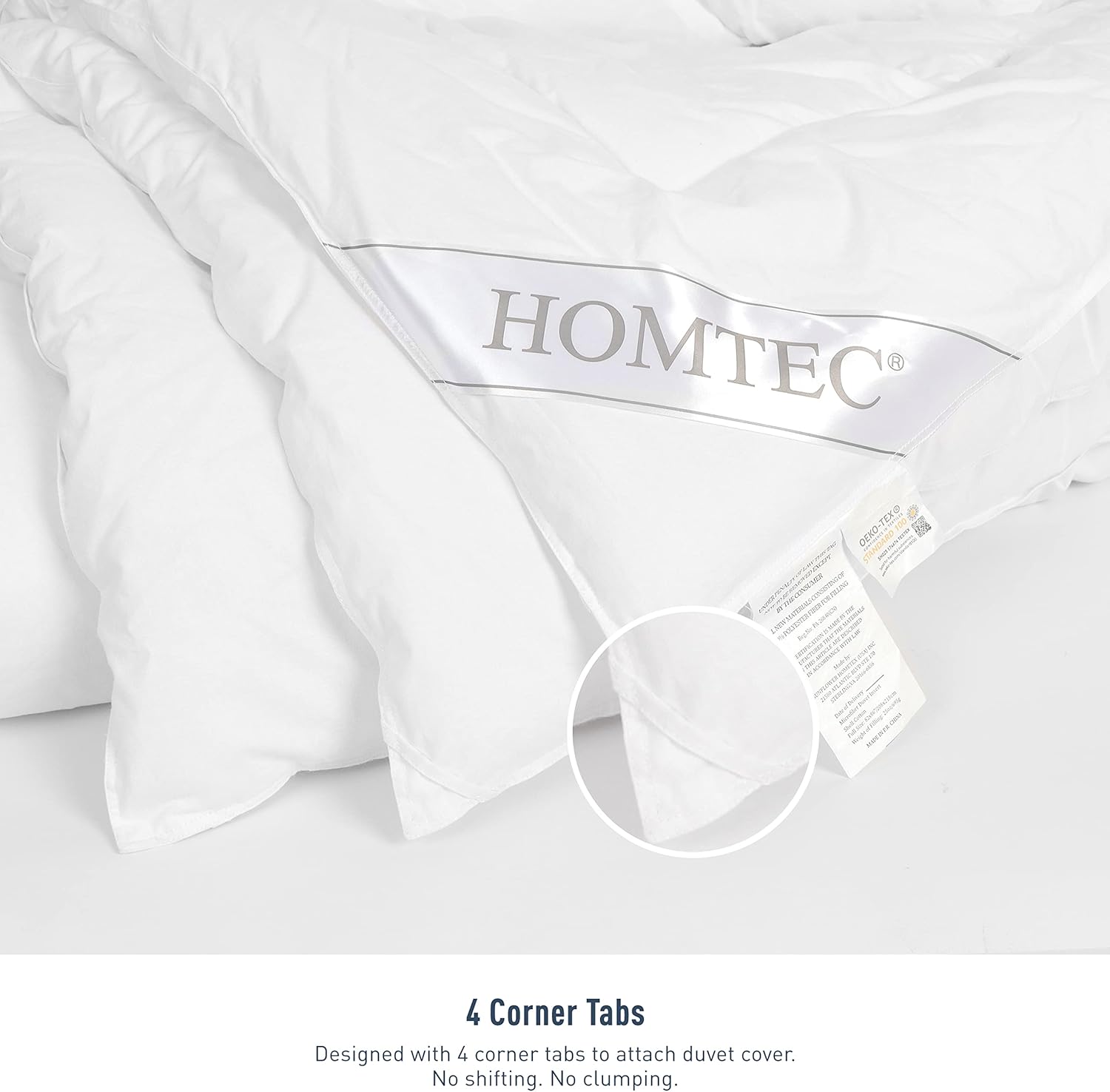 Duvet Insert Cotton Comforter Queen Size White down Alternative Duvet Insert 100% Cotton Quilted Fluffy Comforter Lightweight All Season 4 Corner Tabs Durable Breathable Noiseless