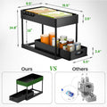 under Sliding Cabinet Basket Organizer, 2 Tier under Sink Organizers Black under Sink Storage for Bathroom Kitchen