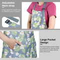 3 Pack Floral Aprons with Pocket, Blooming Womens Aprons Waterproof Adjustable Cooking Aprons for Kitchen Gardening and Salon