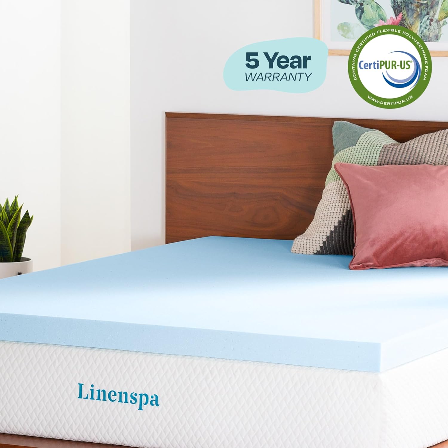 Memory Foam Mattress Topper - 3 Inch Gel Infused Memory Foam - Plush Feel - Cooling and Pressure Relieving - Certipur Certified - Dorm Room Essentials - King Size