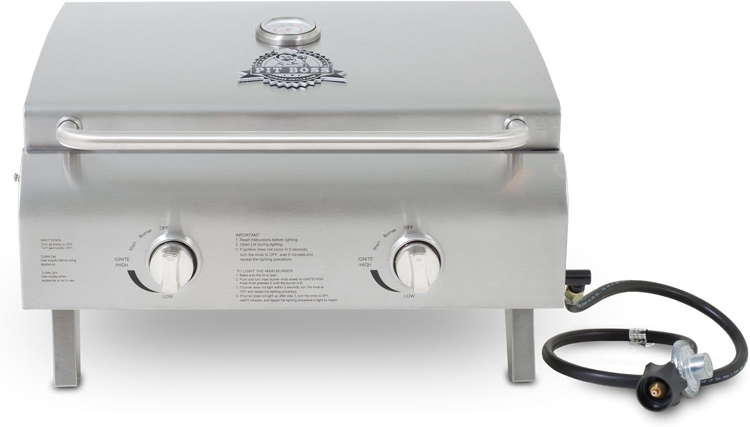 Grills 75275 Stainless Steel Two-Burner Portable Grill