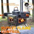 Hot Tent Stove,  Wood Burning Stove, Portable Wood Stove with 6 Stainless Chimney Pipes for Outdoor Heating & Cooking, Ice Fishing, Hunting