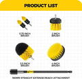 6Pack Cleaning Brush Power Scrubber Cleaning Brush Extended Long Attachment Set All Purpose Scrub Brushes Kit for Grout, Floor, Tub, Shower, Tile, Bathroom,Car Cleaning Brush，Yellow