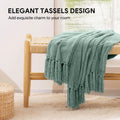 Throw Blanket Soft Cozy Chenille Throw Blanket with Fringe Tassel for Couch Sofa Chair Bed Living Room Gift (Sage, 50'' X 60'')