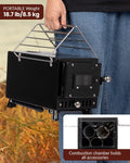 Wood Stove, Outdoor Wood Burning Stove, Camping Stove, Portable Tent Stove with Heat Control Stovepipe & Elbow Pipe for Outdoor Cooking, Camping and Ice-Fishing