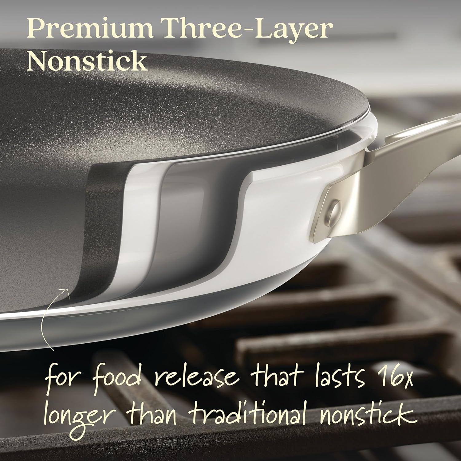 Achieve Hard Anodized Nonstick Cookware Pots and Pans Set, 9 Piece - Cream