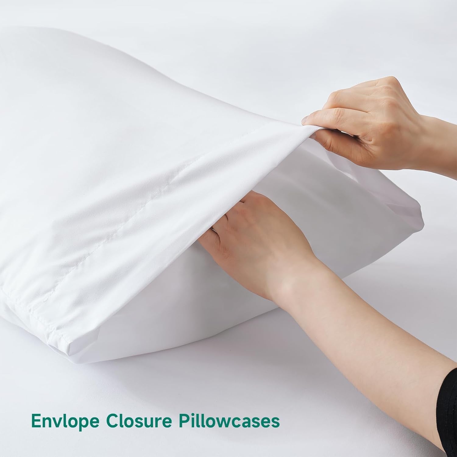 Queen Bed Sheets Set, 4 Piece Upgraded & Certified Sheets, Hotel Luxury Bedding Sheets & Pillowcases, Extra Soft & Wrinkle Free Sheets Cover, Deep Pocket Queen Sheets up to 16 Inch, Queen, White