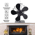 Black Fireplace 5 Blades Heat Powered Stove Fan Log Wood Burner Ecofan Quiet Home Fireplace Fan Efficient Heat Distribution