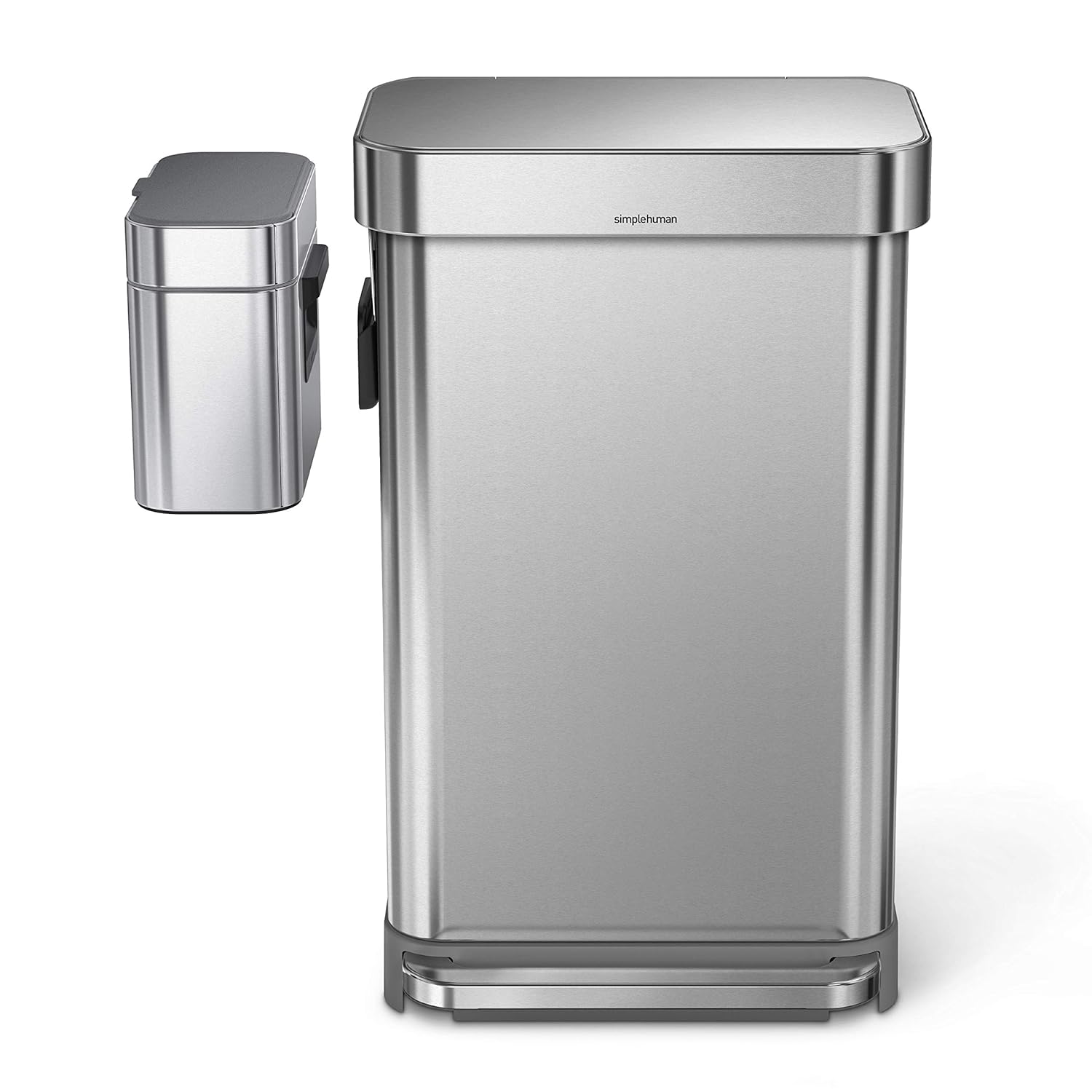 Compost Caddy, Detachable and Countertop Bin, 4 Liter / 1.06 Gallon, Brushed Stainless Steel