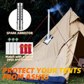 Hot Tent Stove,  Wood Burning Stove, Portable Wood Stove with 6 Stainless Chimney Pipes for Outdoor Heating & Cooking, Ice Fishing, Hunting