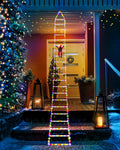 LED Christmas Lights - 10Ft Christmas Decorative Ladder Lights with Santa Claus, Christmas Decorations Lights for Indoor Outdoor, Window, Garden, Home, Wall, Xmas Tree Decor (Multicolor)