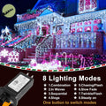 Christmas Lights Outdoor Decorations 400 LED 33Ft 8 Modes Curtain Fairy String Light with 75 Drops, Clear Wire LED String Light Decor for Wedding Party Holiday Christmas Decorations Cool White