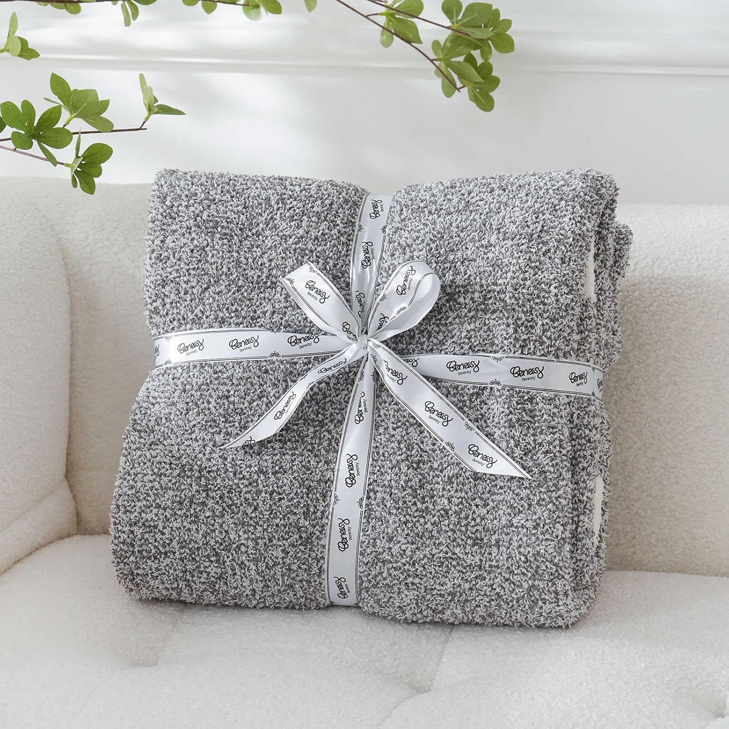 Throw Blanket - Super Soft, Cozy, and Warm Knitted Throw Blanket for Couch, Sofa, Bed, and Room Decor All Seasons Use (Grey, 50"*60")