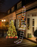 LED Christmas Lights - 10Ft Christmas Decorative Ladder Lights with Santa Claus, Christmas Decorations Lights for Indoor Outdoor, Window, Garden, Home, Wall, Xmas Tree Decor (Multicolor)