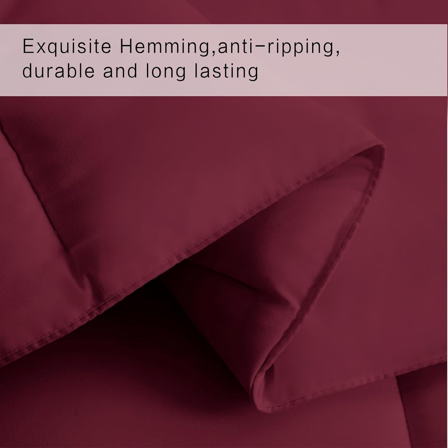 California King 2200 Series Comforter down Alternative Quilted Duvet Insert with Corner Tabs All-Season - Luxury Hotel Comforter - Breathable - Reversible - Machine Washable - Burgundy