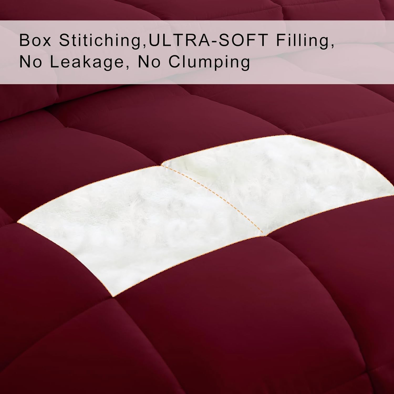 California King 2200 Series Comforter down Alternative Quilted Duvet Insert with Corner Tabs All-Season - Luxury Hotel Comforter - Breathable - Reversible - Machine Washable - Burgundy