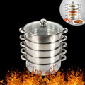 Multi-Function 5-Layer Stainless Steel Steamer for Cooking, 26cm/28cm/30cm, Durable and Easy-to-Clean Steamer with High-Quality Finish