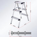 3 Step Stool Herringbone Ladders Storage Shelf Rack Ladders for Outdoor Working Household