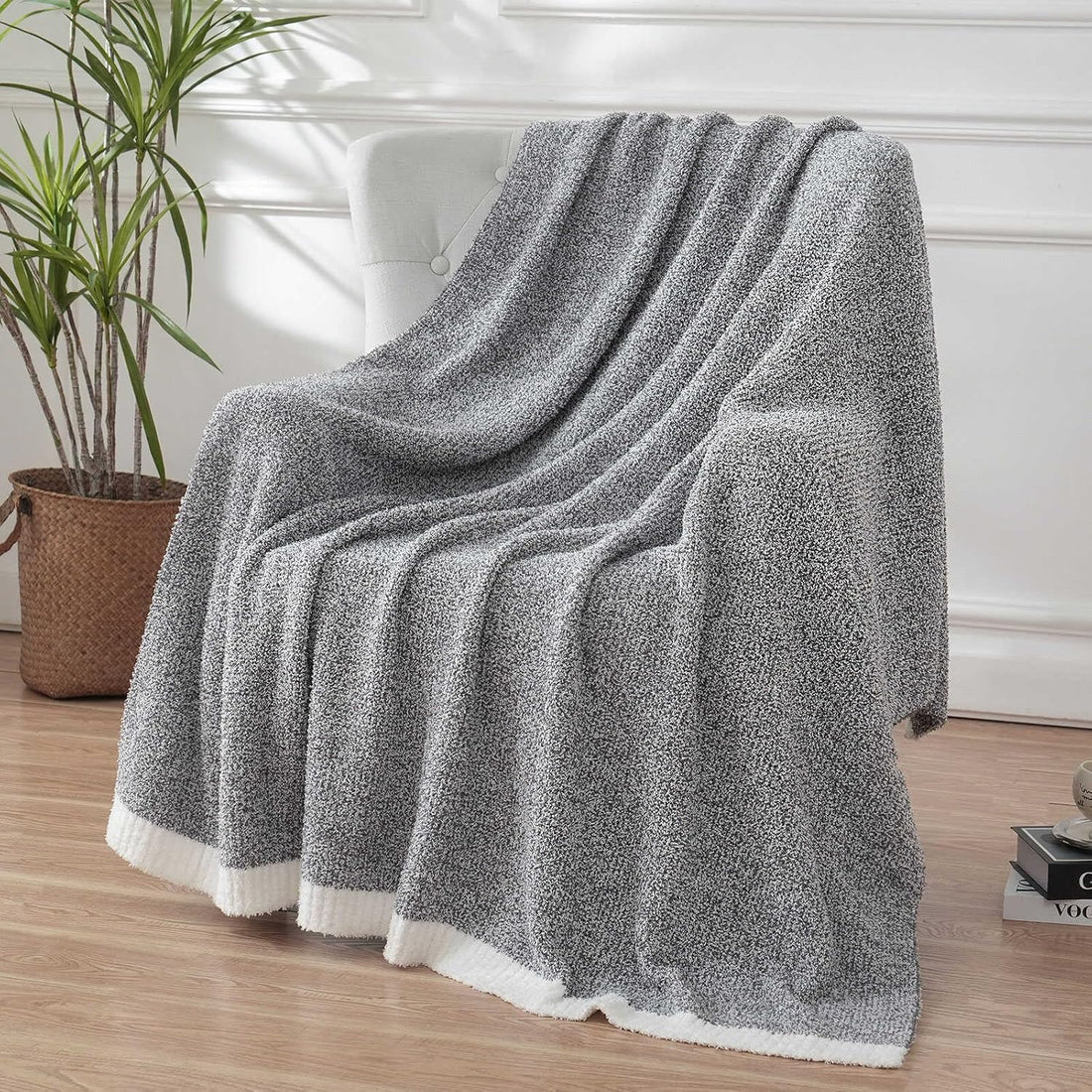 Throw Blanket - Super Soft, Cozy, and Warm Knitted Throw Blanket for Couch, Sofa, Bed, and Room Decor All Seasons Use (Grey, 50"*60")