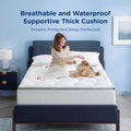 Waterproof Mattress Topper Queen 800GSM Extra Thick Mattress Protector Pillow Top with 8-21