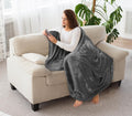 Fleece Blanket Throw Size Grey 300GSM Luxury Blanket for Couch Sofa Bed Anti-Static Fuzzy Soft Blanket Microfiber (60X50 Inches)