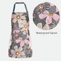 2 Pack Floral Aprons with Pocket Blooming Womens Waterproof Adjustable Cooking Aprons Kitchen Gardening Salon