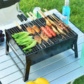 Small Black Steel Charcoal Oven Outdoor Portable Folding Oven BBQ Barbecue Grill