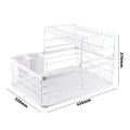 Dish Drying Rack Drainer Storage Rack 2 Layers Iron Tableware Organizer Kitchen Tools for Bowl Dishes Chopsticks