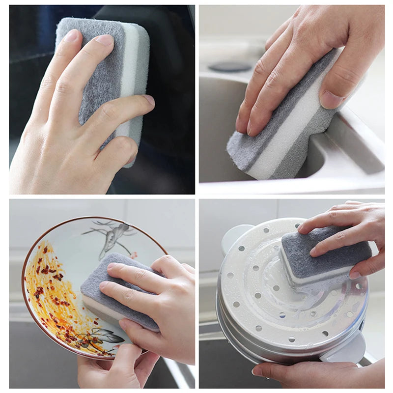 5Pcs Cleaning Sponge Wholesale High Density Upgrade Thickened Grey Dishwashing Sponge Kitchen Supplies Cleaning Tools