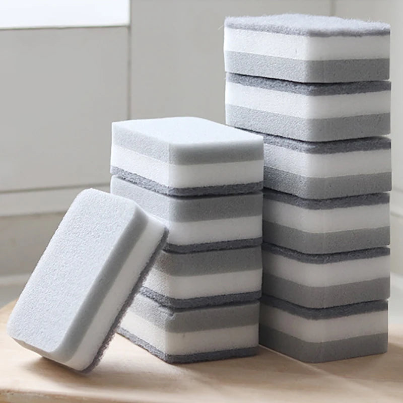 5Pcs Cleaning Sponge Wholesale High Density Upgrade Thickened Grey Dishwashing Sponge Kitchen Supplies Cleaning Tools