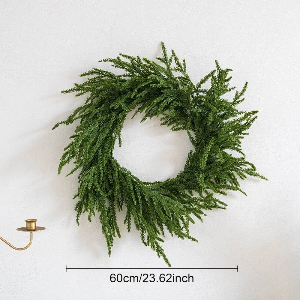 6/9 Ft Christmas Norfolk Pine Dense Garland Artificial Greenery Real Touch Garland for Holiday Mantle Fireplace Table Home Decor