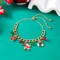 Fashion Christmas Chain Bracelet for Women Sweet Christmas Tree Snowflake Santa Claus Bell Bracelet Xmas Holiday Party Jewelry