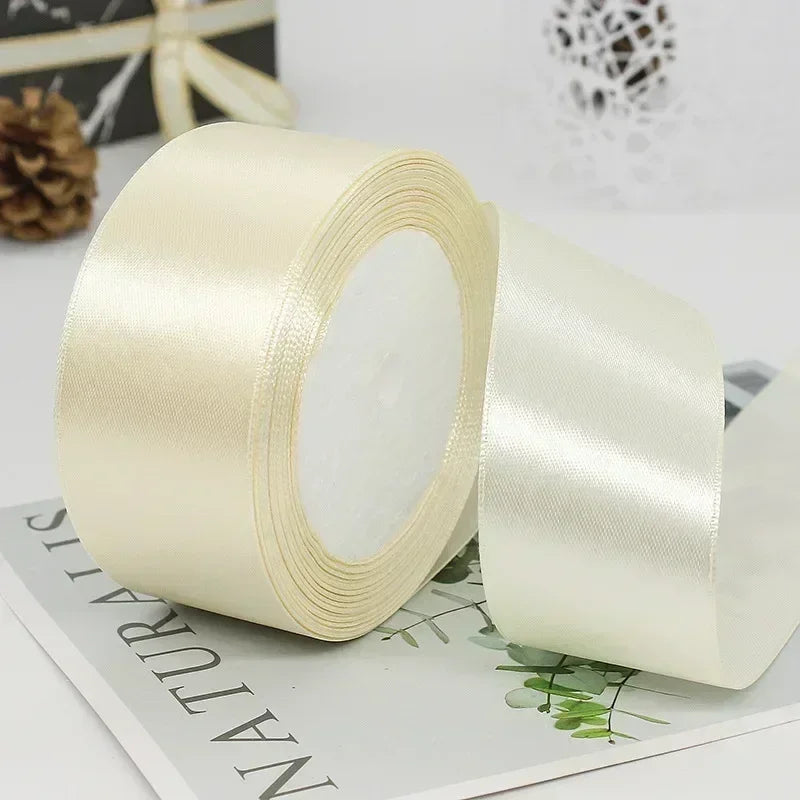 6/10/15/20/25/40/50Mm 25Yards/Roll Satin Ribbons for Wedding Christmas Party Decoration Handmade DIY Bow Craft Card Gift Wrap