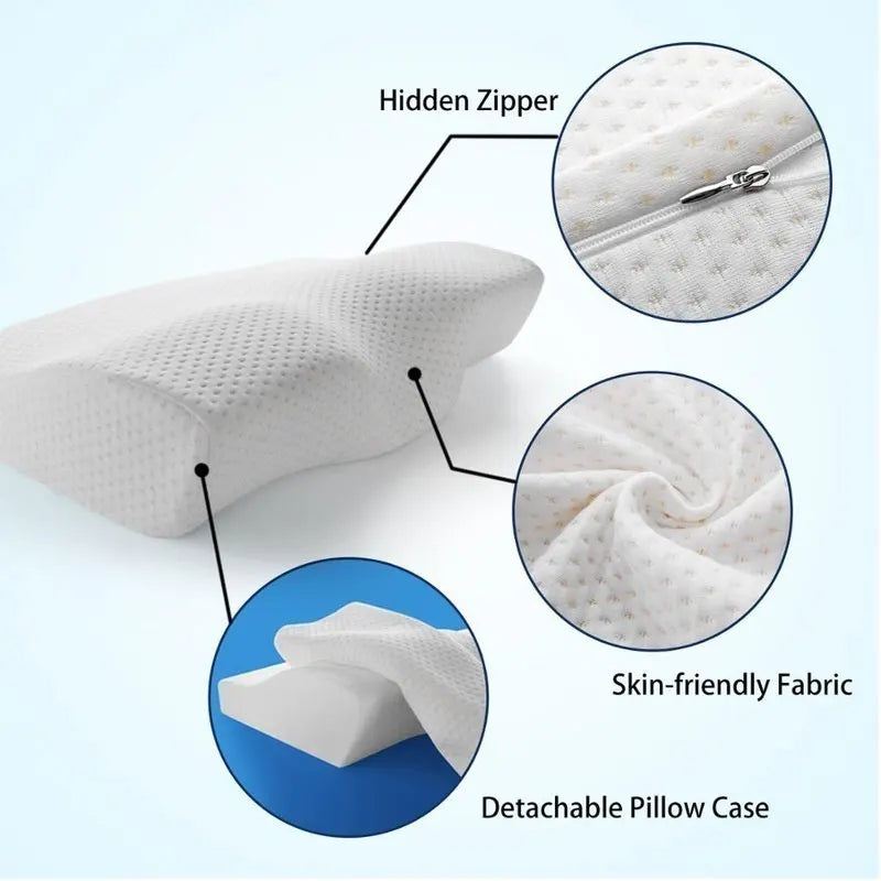 Memory Foam Bed Orthopedic Pillow Neck Protection Slow Rebound Memory Pillow Butterfly Shaped Health Cervical Neck