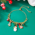 Fashion Christmas Chain Bracelet for Women Sweet Christmas Tree Snowflake Santa Claus Bell Bracelet Xmas Holiday Party Jewelry