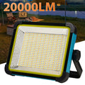 20000LM USB Rechargeable LED Solar Flood Light 10000Mah with Magnet Strong Light Portable Camping Tent Lamp Work Repair Lighting