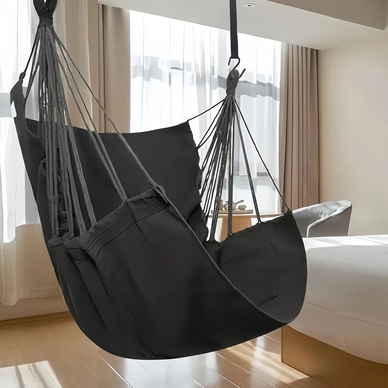 1Pc Leisure Fabric Hammock Chair Outdoor Swing Chair Hammock Dormitory Hammock Chair anti Rollover Hammock(With Storage Bag