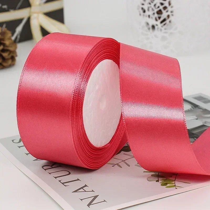 6/10/15/20/25/40/50Mm 25Yards/Roll Satin Ribbons for Wedding Christmas Party Decoration Handmade DIY Bow Craft Card Gift Wrap