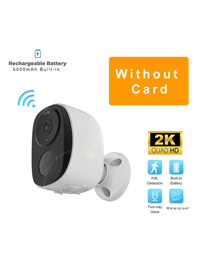 Security Cameras Wireless Outdoor, 2K 3MP Battery Powered Wifi Security Camera with Spotlight Siren, 2-Way Audio, Waterproof