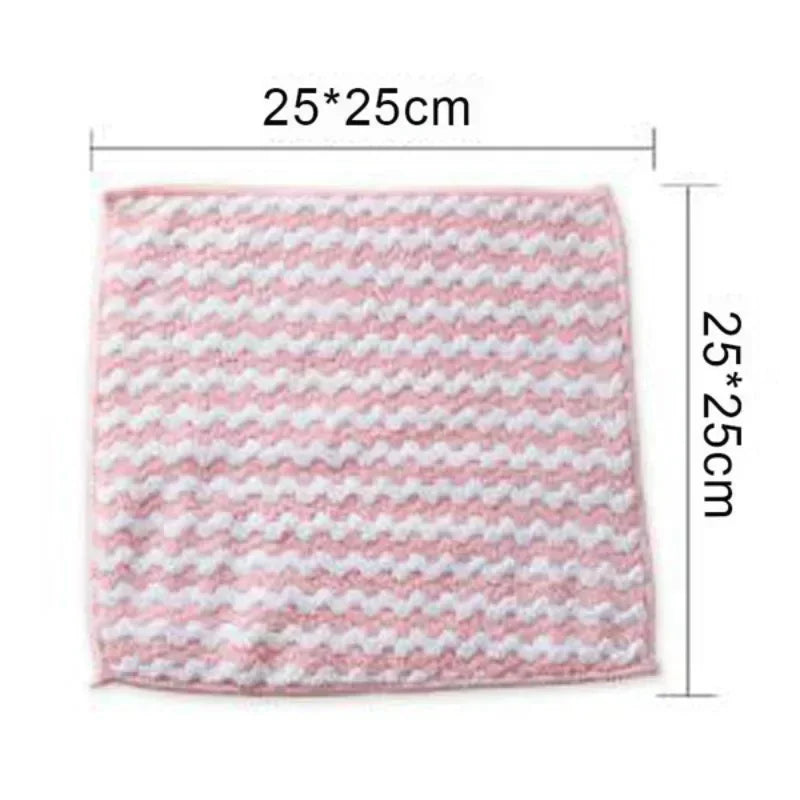 5/10Pcs Absorbent Coral Velvet Towel Kitchen Cleaning Cloths Dish Anti-Grease Wiping Rag Tableware Household Cleaning Towel