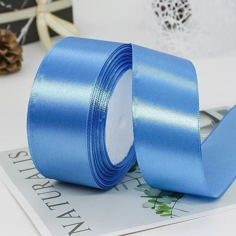 6/10/15/20/25/40/50Mm 25Yards/Roll Satin Ribbons for Wedding Christmas Party Decoration Handmade DIY Bow Craft Card Gift Wrap