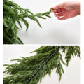 6/9 Ft Christmas Norfolk Pine Dense Garland Artificial Greenery Real Touch Garland for Holiday Mantle Fireplace Table Home Decor