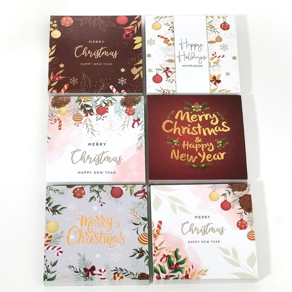 30PCS Merry Christmas Cards Happy New Year Note Card Greeting Postcard Gift Box Wrapping Decor Ornament Package Insert