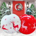 1 Pc 40Cm PVC Inflatable Christmas Decoration Ball Ornament. Christmas Outdoor Holiday Yard Lawn Porch Decoration