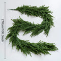 6/9 Ft Christmas Norfolk Pine Dense Garland Artificial Greenery Real Touch Garland for Holiday Mantle Fireplace Table Home Decor