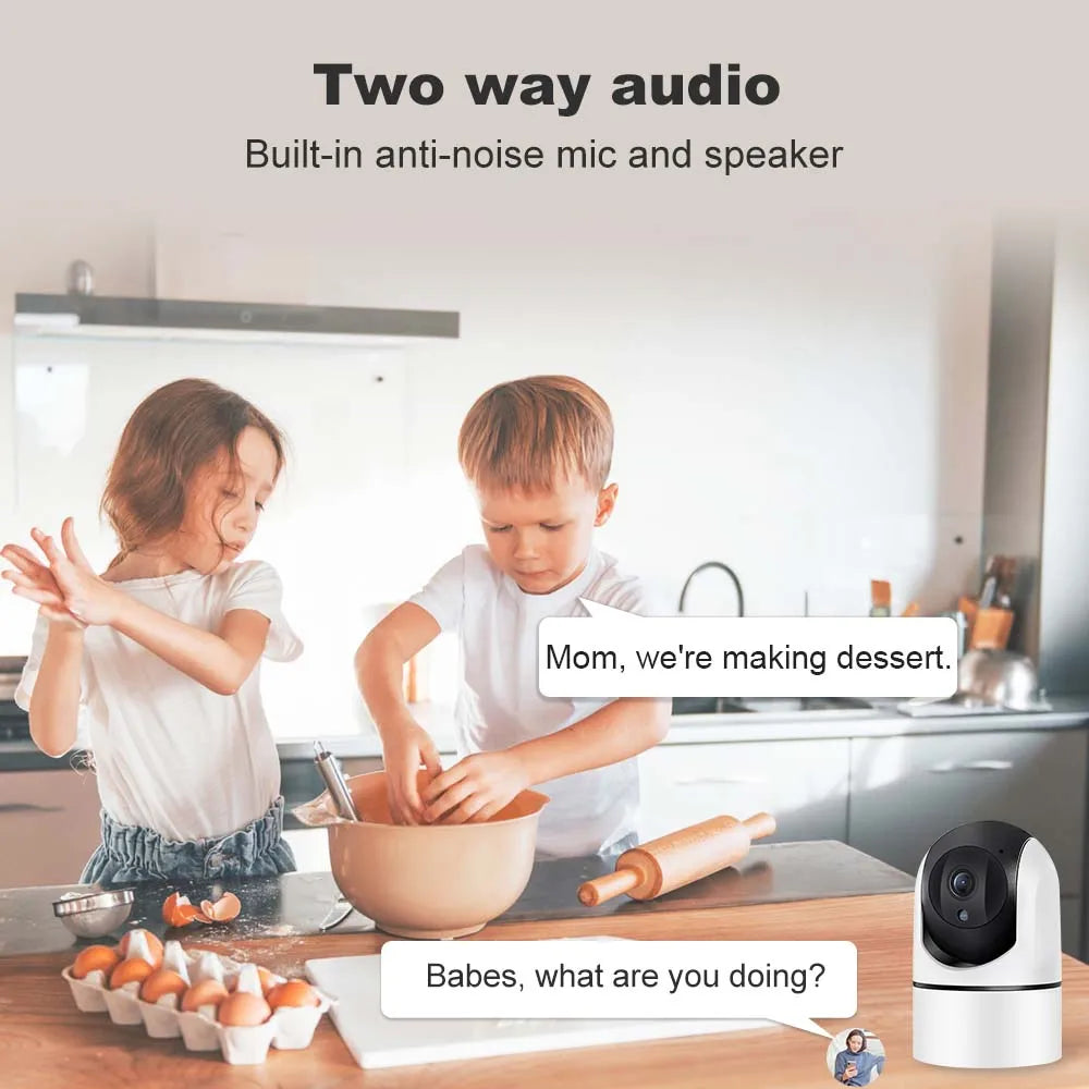 5G Wifi Baby Monitor 5MP Tuya IP Camera 1080P Security Protection Indoor Mini Video Surveillance Auto Tracking Smart Home Alexa