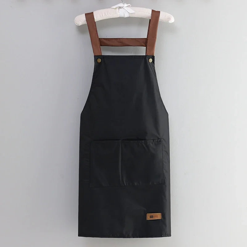 Printed Apron for Home Waterproof and Oil Proof Kitchen Work Apron Convenient Storage Apron for Men and Women Adult