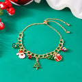 Fashion Christmas Chain Bracelet for Women Sweet Christmas Tree Snowflake Santa Claus Bell Bracelet Xmas Holiday Party Jewelry