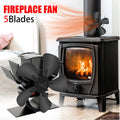 Mini Stove Fan Heat Powered Fireplace Fan Log Wood Burner Eco-Fan Quiet 5 Blade Fireplace Fan Home Winter Warm Heat Distribution